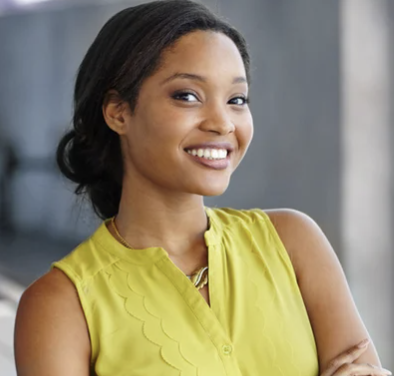 Black corporate woman smiling