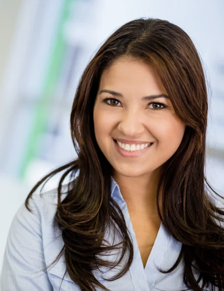 Corporate woman smiling